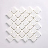 Bianco Dolomite Honed 3" Lantern Arabesque Marble Mosaic Tile