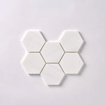 Bianco Dolomite Honed 4" Hexagon Marble Mosaic Tile-Marble Mosaic-American Tile Depot