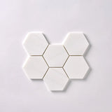 Bianco Dolomite Honed 4" Hexagon Marble Mosaic Tile-Marble Mosaic-American Tile Depot