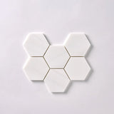 Bianco Dolomite Polished 4" Hexagon Marble Mosaic Tile