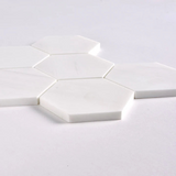 Bianco Dolomite Polished 4" Hexagon Marble Mosaic Tile-Marble Mosaic-American Tile Depot