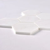 Bianco Dolomite Polished 4" Hexagon Marble Mosaic Tile-Marble Mosaic-American Tile Depot