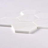 Bianco Dolomite Honed 4" Hexagon Marble Mosaic Tile