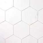 Bianco Dolomite Polished 4" Hexagon Marble Mosaic Tile-Marble Mosaic-American Tile Depot