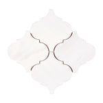 Bianco Dolomite Polished 6" Lantern Arabesque Marble Mosaic Tile-Marble Mosaic-American Tile Depot