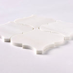 Bianco Dolomite Polished 6" Lantern Arabesque Marble Mosaic Tile-Marble Mosaic-American Tile Depot