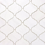 Bianco Dolomite Polished 6" Lantern Arabesque Marble Mosaic Tile-Marble Mosaic-American Tile Depot