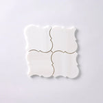 Bianco Dolomite Honed 6" Lantern Arabesque Marble Mosaic Tile-Marble Mosaic-American Tile Depot