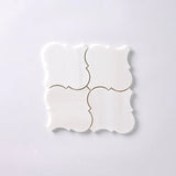 Bianco Dolomite Polished 6" Lantern Arabesque Marble Mosaic Tile