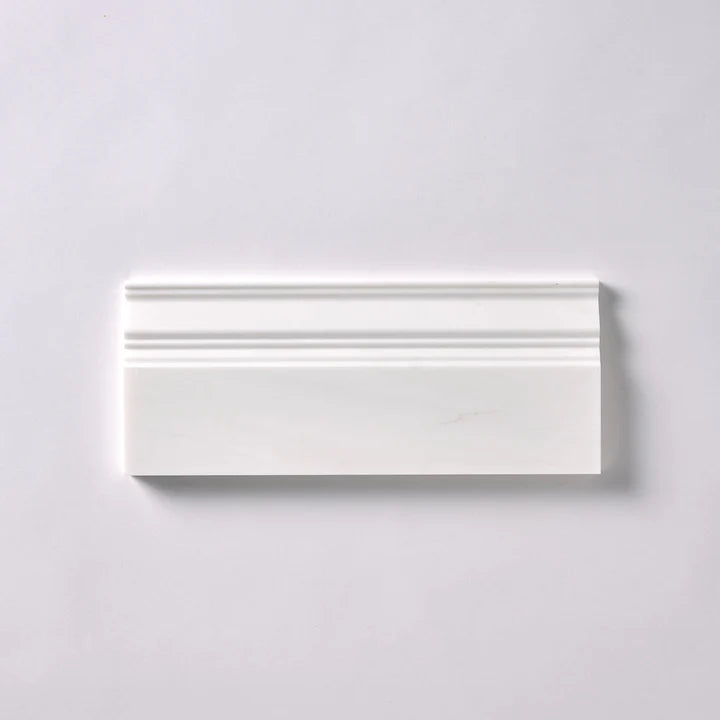 Bianco Dolomite Polished Marble 4 3/4" X 12" Baseboard Trim Molding-Marble Molding/Trim-American Tile Depot