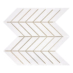 Bianco Dolomite Honed Large Chevron Marble Mosaic Tile-Marble Mosaic-American Tile Depot