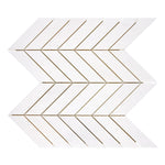 Bianco Dolomite Polished Large Chevron Marble Mosaic Tile-Marble Mosaic-American Tile Depot