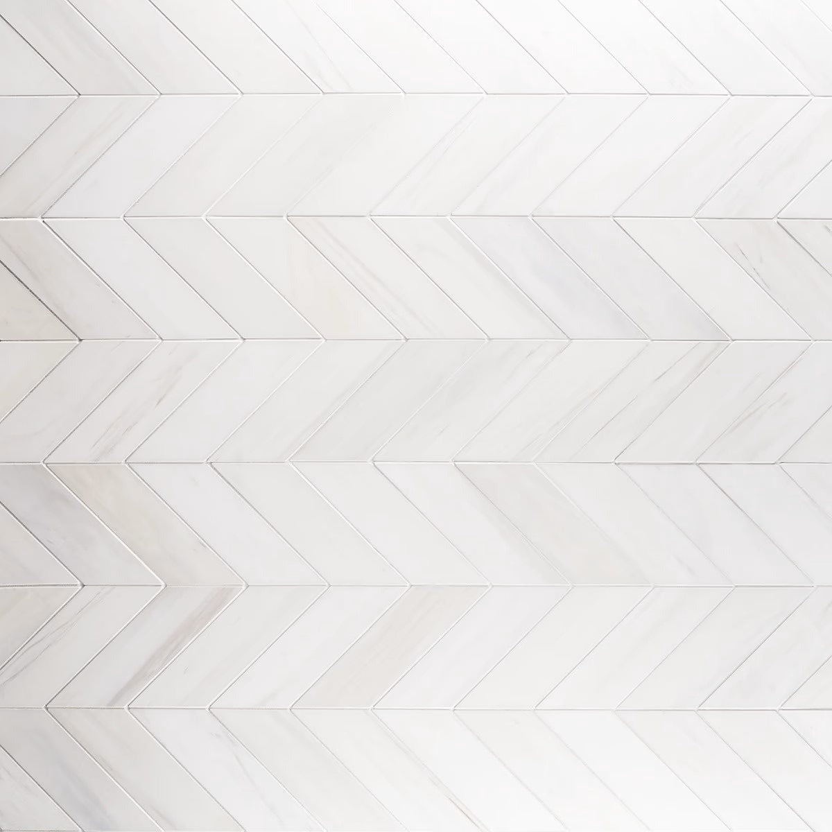 Bianco Dolomite Polished Large Chevron Marble Mosaic Tile-Marble Mosaic-American Tile Depot