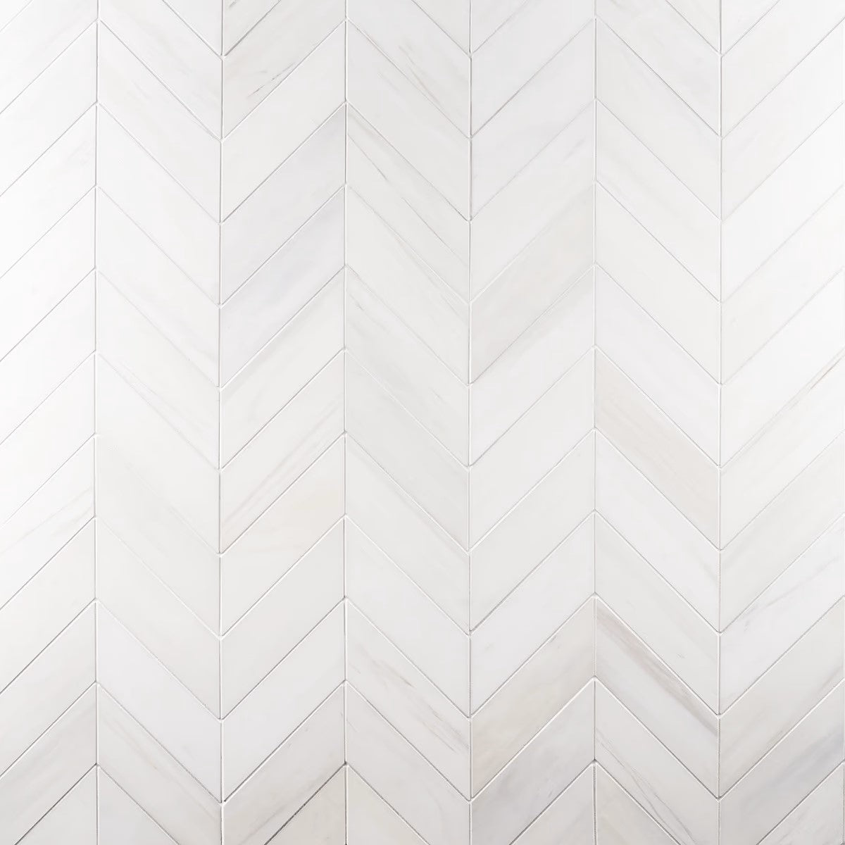 Bianco Dolomite Polished Large Chevron Marble Mosaic Tile-Marble Mosaic-American Tile Depot