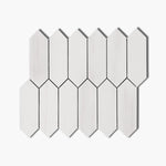 Bianco Dolomite Polished Picket Marble Mosaic Tile-Marble Mosaic-American Tile Depot