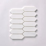 Bianco Dolomite Polished Picket Marble Mosaic Tile-Marble Mosaic-American Tile Depot