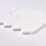 Bianco Dolomite Honed Picket Marble Mosaic Tile-Marble Mosaic-American Tile Depot