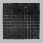 1 X 1 Black Marquina Marble Honed Mosaic Tile-Marble Mosaic-American Tile Depot