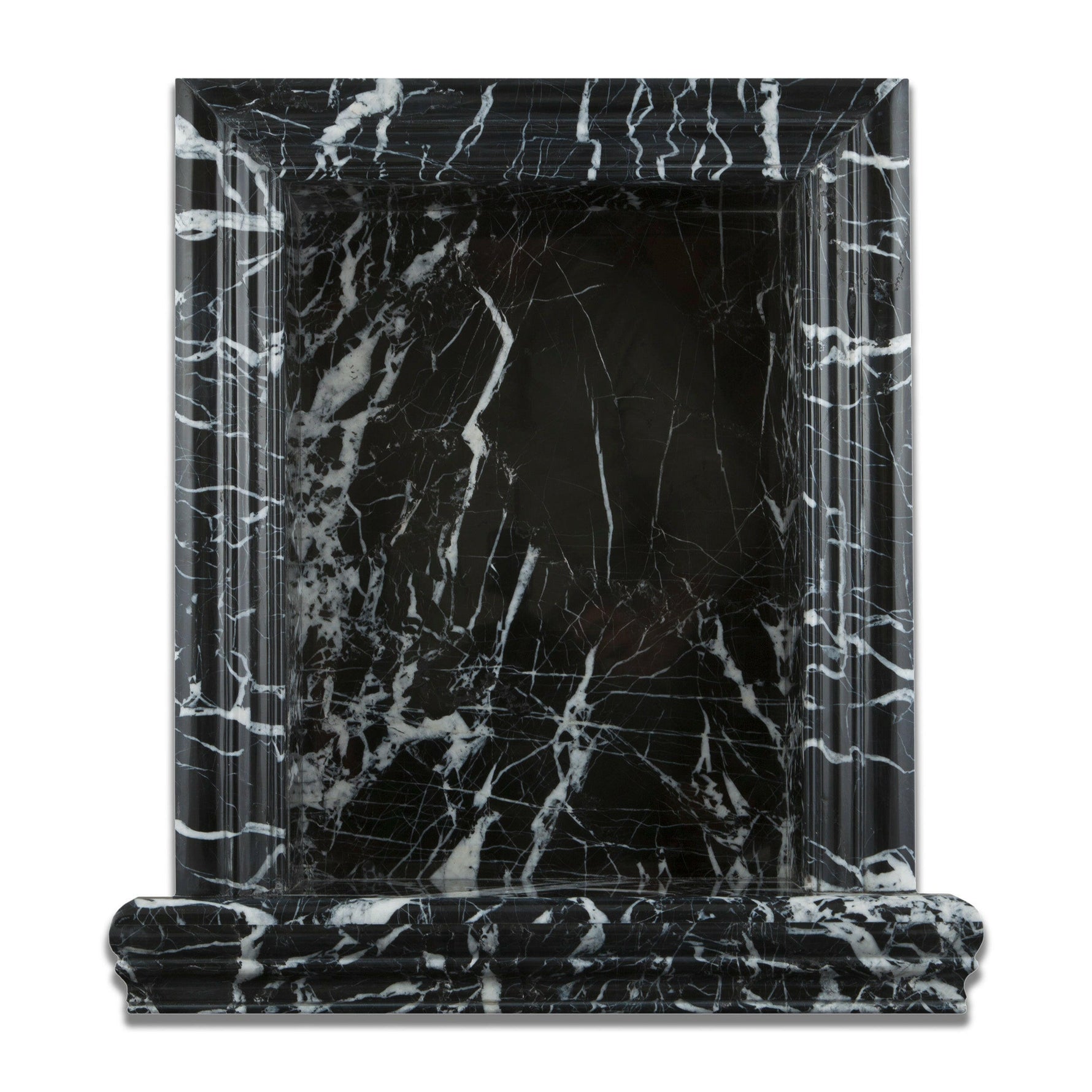 Black Marquina Marble Hand-Made Custom Shampoo Niche / Shelf - LARGE - Polished-Accessories-American Tile Depot