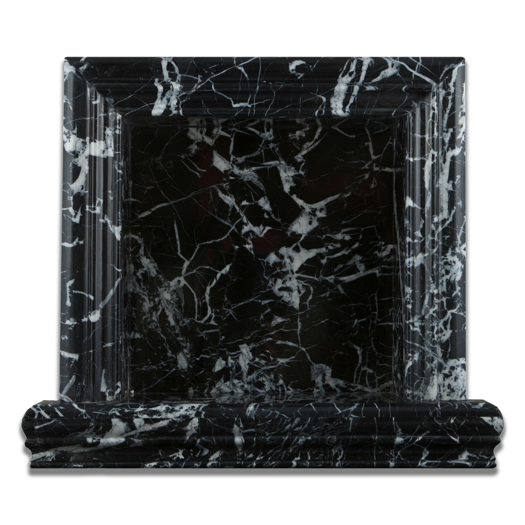 Black Marquina Marble Hand-Made Custom Shampoo Niche / Shelf - SMALL - Polished-Accessories-American Tile Depot