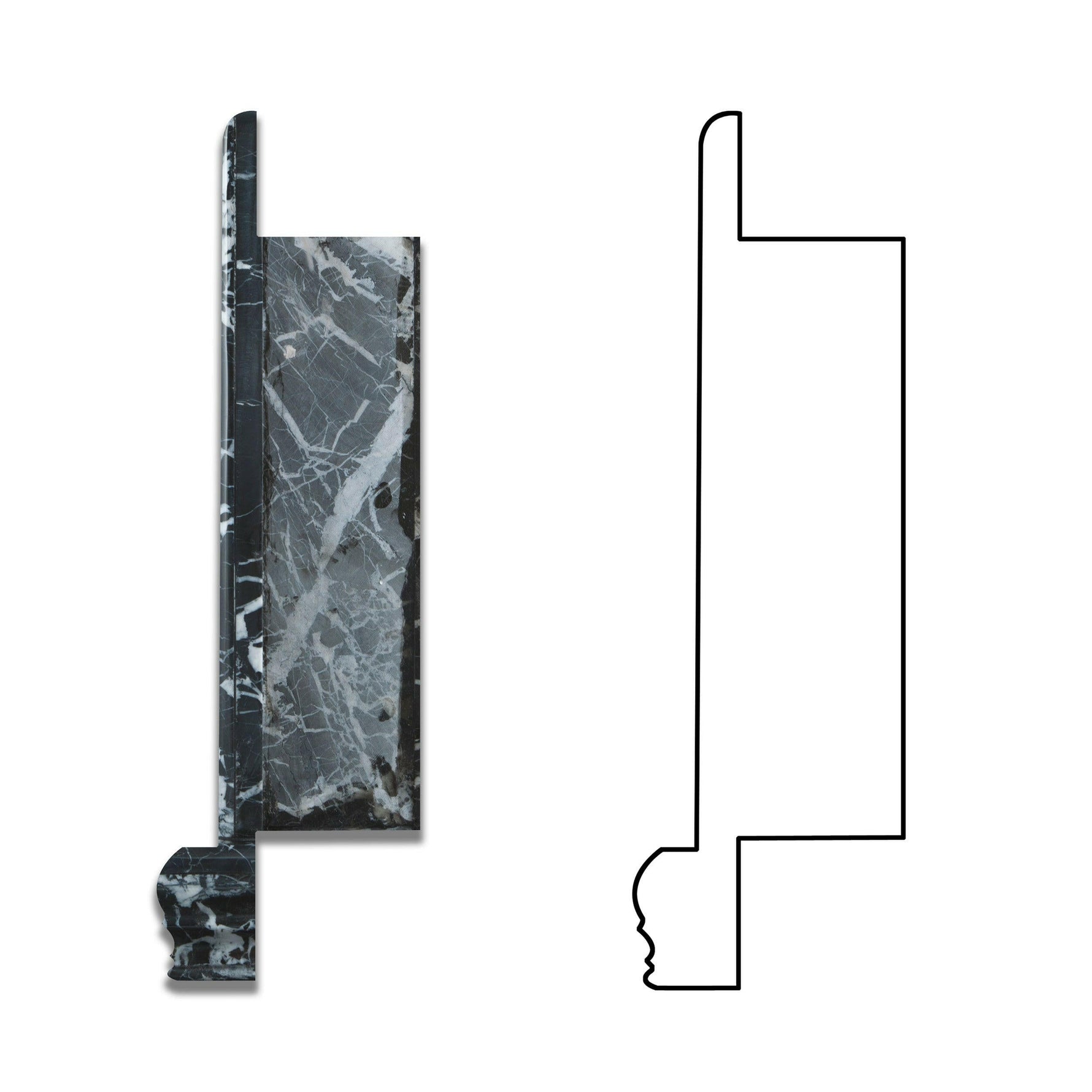 Black Marquina Marble Hand-Made Custom Shampoo Niche / Shelf - SMALL - Polished-Accessories-American Tile Depot