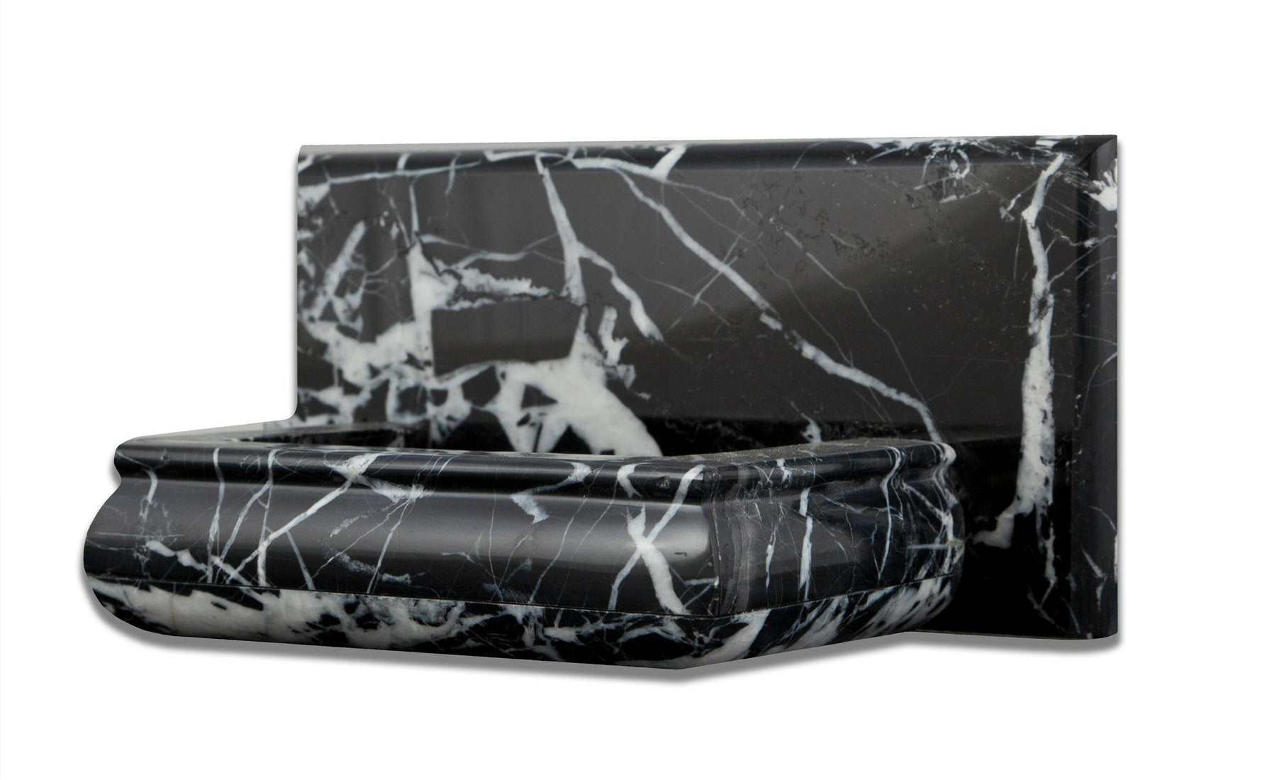 Black Marquina Marble Hand-Made Custom Soap Holder - Soap Dish - Polished-Accessories-American Tile Depot