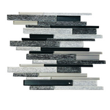 Black & White Random Strip Mix Glass Mosaic Tile