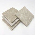 Botticino Beige Marble Handmade Coasters - Set of 6-Marble Coasters-American Tile Depot