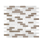 Taupe & White Linear Glass Mosaic Tile-Glass Mosaic-American Tile Depot