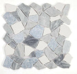 Brook Blue Ocean Honed Pebble Marble Mosaic Tile-Marble Mosaic-American Tile Depot