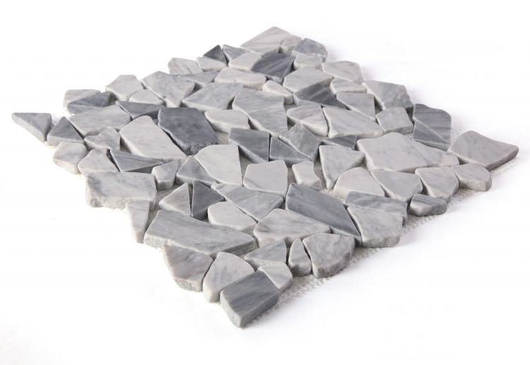 Brook Grey Honed Pebble Marble Mosaic Tile-Marble Mosaic-American Tile Depot