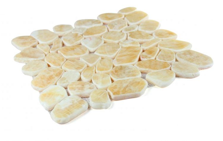 Brook Honey Onyx Pebble Marble Mosaic Tile-Marble Mosaic-American Tile Depot