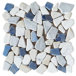 Brook Royal Sapphire Pebble Marble Mosaic Tile-Marble Mosaic-American Tile Depot