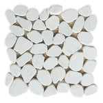 Brook White Pebble Marble Mosaic Tile-Marble Mosaic-American Tile Depot