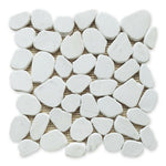 Brook White Pebble Marble Mosaic Tile-Marble Mosaic-American Tile Depot