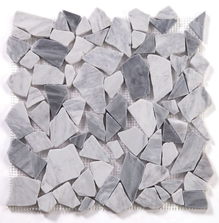 Brook Grey Honed Pebble Marble Mosaic Tile-Marble Mosaic-American Tile Depot