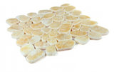 Brook Honey Onyx Pebble Marble Mosaic Tile