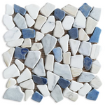 Brook Royal Sapphire Pebble Marble Mosaic Tile-Marble Mosaic-American Tile Depot