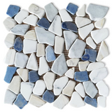 Brook Royal Sapphire Pebble Marble Mosaic Tile