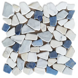 Brook Royal Sapphire Pebble Marble Mosaic Tile