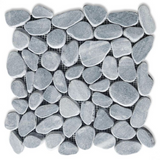 Brook Stormy Grey Pebble Marble Mosaic Tile