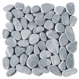 Brook Stormy Grey Pebble Marble Mosaic Tile-Marble Mosaic-American Tile Depot