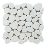 Brook White Pebble Marble Mosaic Tile-Marble Mosaic-American Tile Depot