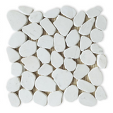 Brook White Pebble Marble Mosaic Tile