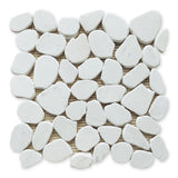 Brook White Pebble Marble Mosaic Tile