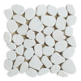 Brook White Pebble Marble Mosaic Tile-Marble Mosaic-American Tile Depot