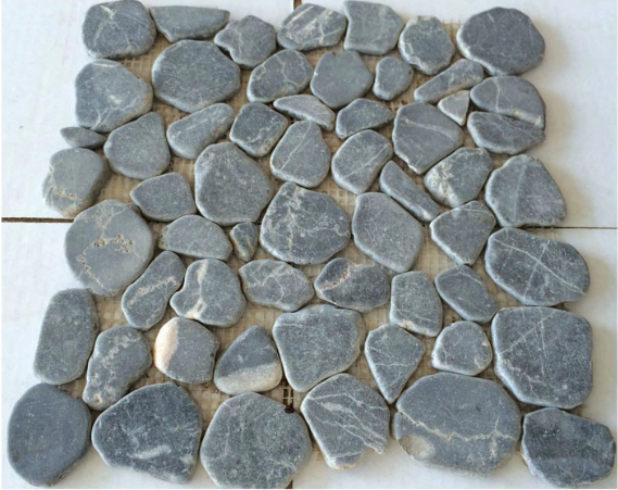 Brook Blue Stone Pebble Marble Mosaic Tile-Marble Mosaic-American Tile Depot