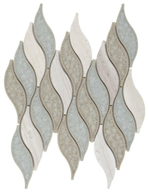 Byzance Blue Wave Mosaic Wall Tile-Mixed Mosaic-American Tile Depot