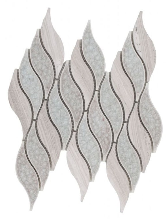 Byzance Bridesmaid Wave Mosaic Wall Tile-Mixed Mosaic-American Tile Depot