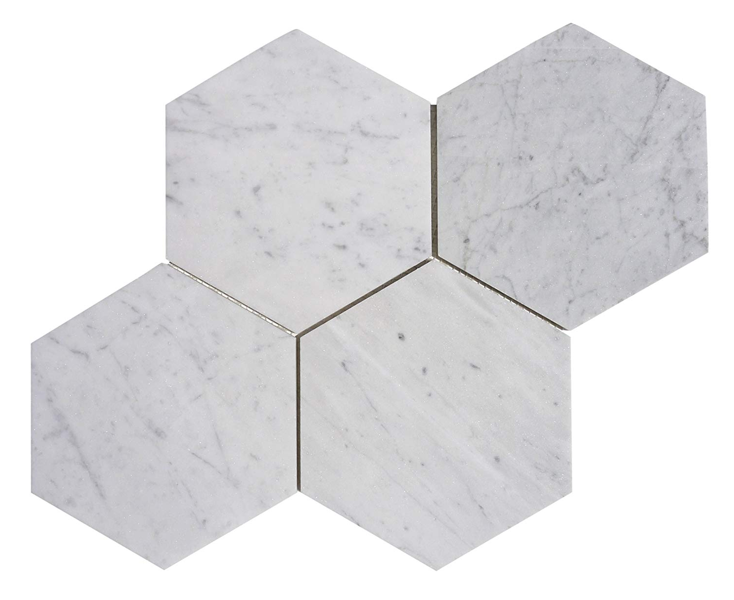 Carrara White Marble Honed 6" Hexagon Tile-Marble Tile-American Tile Depot